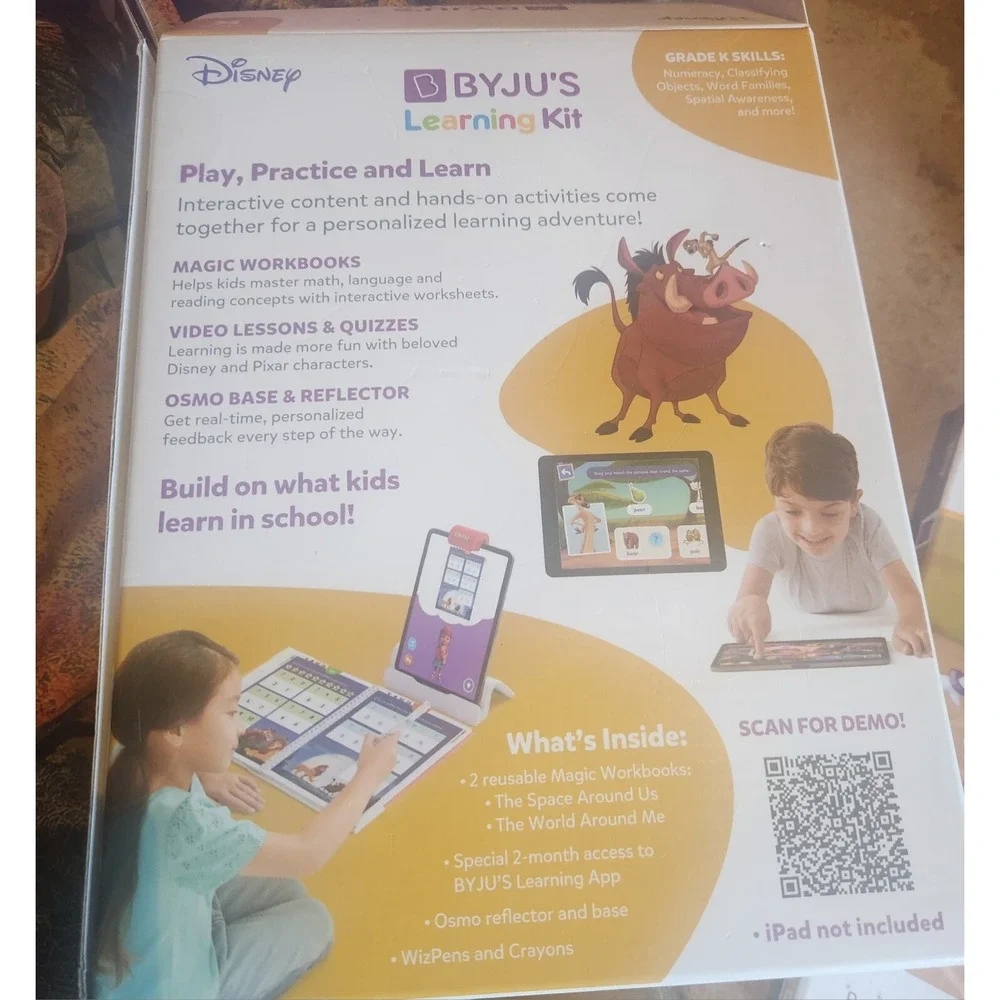 BYJU'S Learning Kit Grade‎ K  Disney iPad Tablet Kindergarten OSMO Open Box STEM